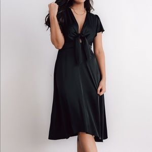 Baltic Born Poppy Satin MIDI Dress Black xxl 2xl NWT